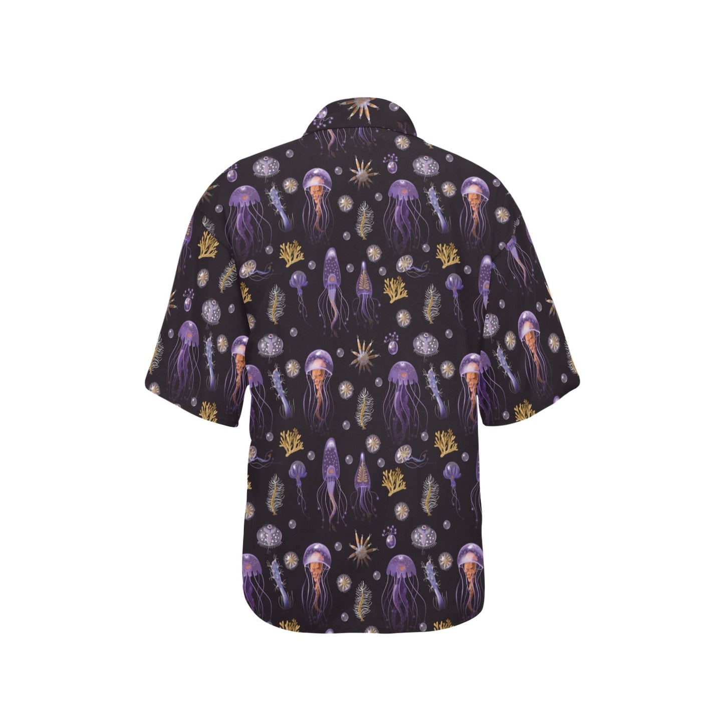 Seaweed With Jelly Fish Print Design LKS305 Women's Hawaiian Shirt