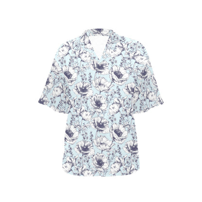 Anemone Pattern Print Design 02 Women's Hawaiian Shirt