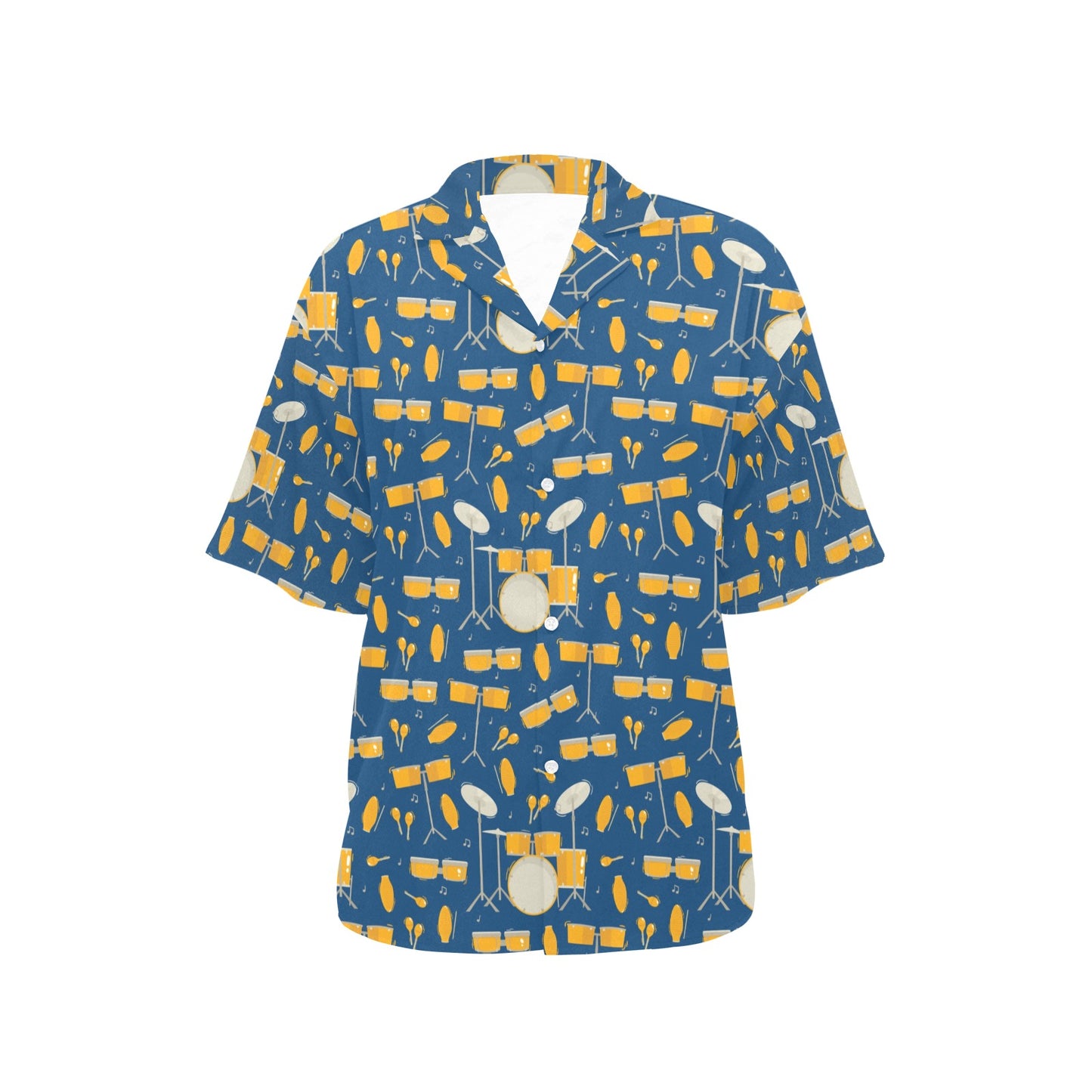 Drum Set Pattern Print Design 03 Women's Hawaiian Shirt