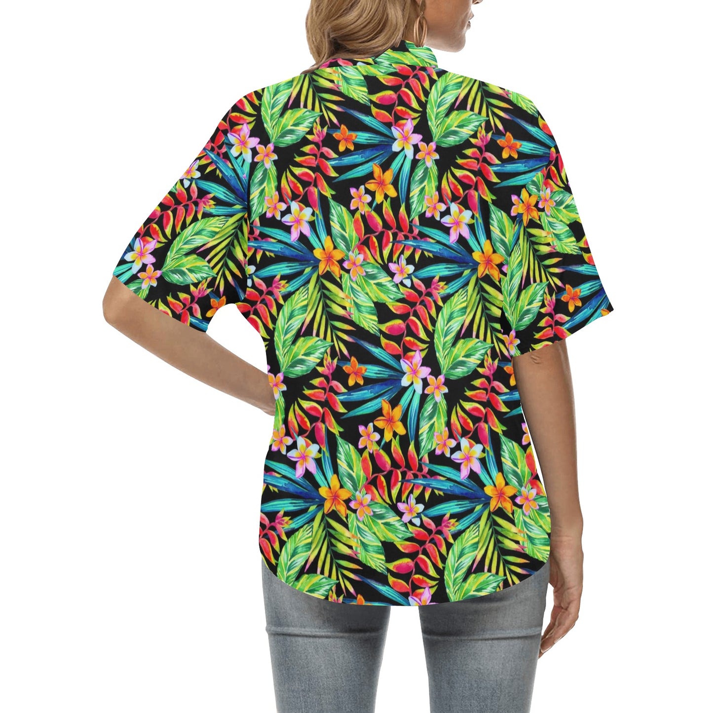 Heliconia Pattern Print Design HL09 Women's Hawaiian Shirt