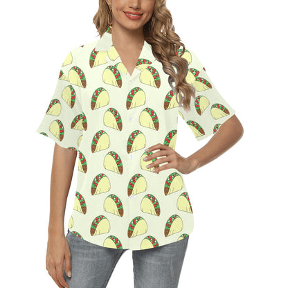 Taco Pattern Print Design TC05 Women's Hawaiian Shirt