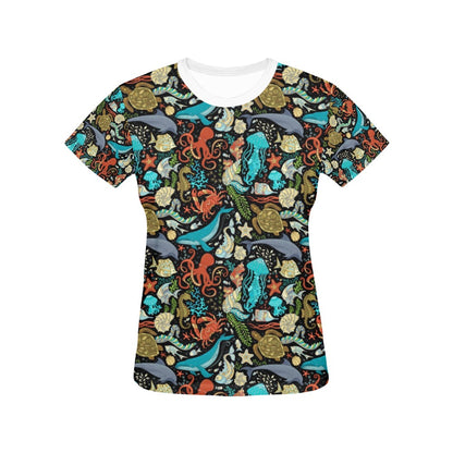 Underwater Animal Print Design LKS301 Women's  T-shirt