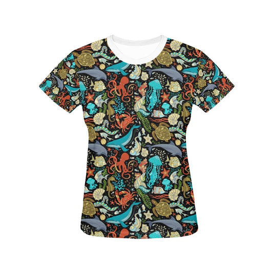 Underwater Animal Print Design LKS301 Women's  T-shirt