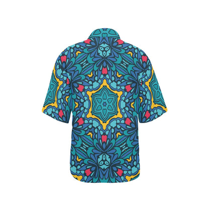 Kaleidoscope Pattern Print Design 04 Women's Hawaiian Shirt