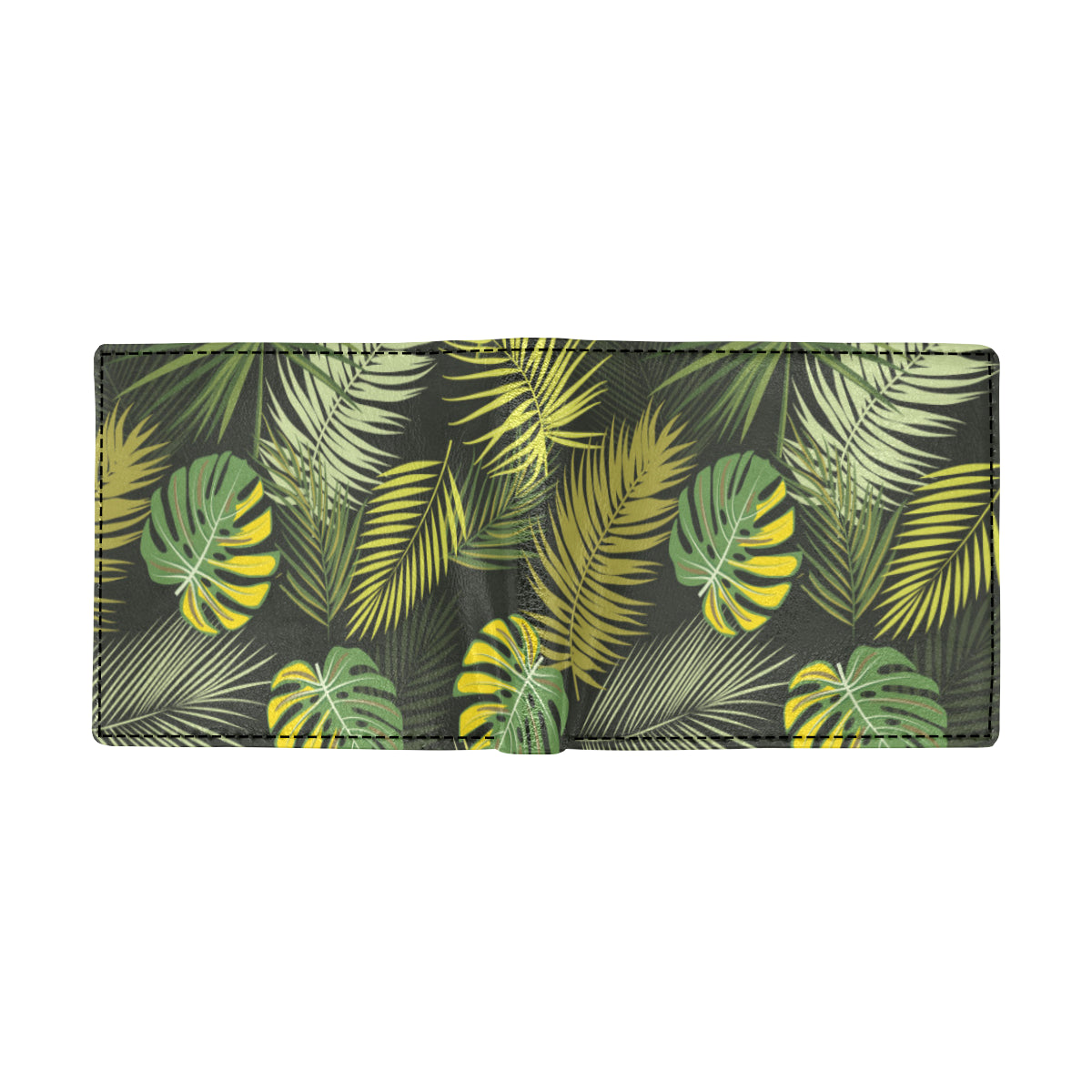 Palm Leaf Pattern Print Design A05 Men's ID Card Wallet