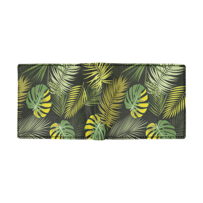Palm Leaf Pattern Print Design A05 Men's ID Card Wallet