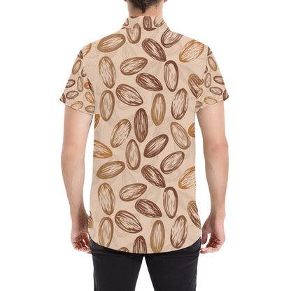 Almond Pattern Print Design 02 Men's Short Sleeve Button Up Shirt