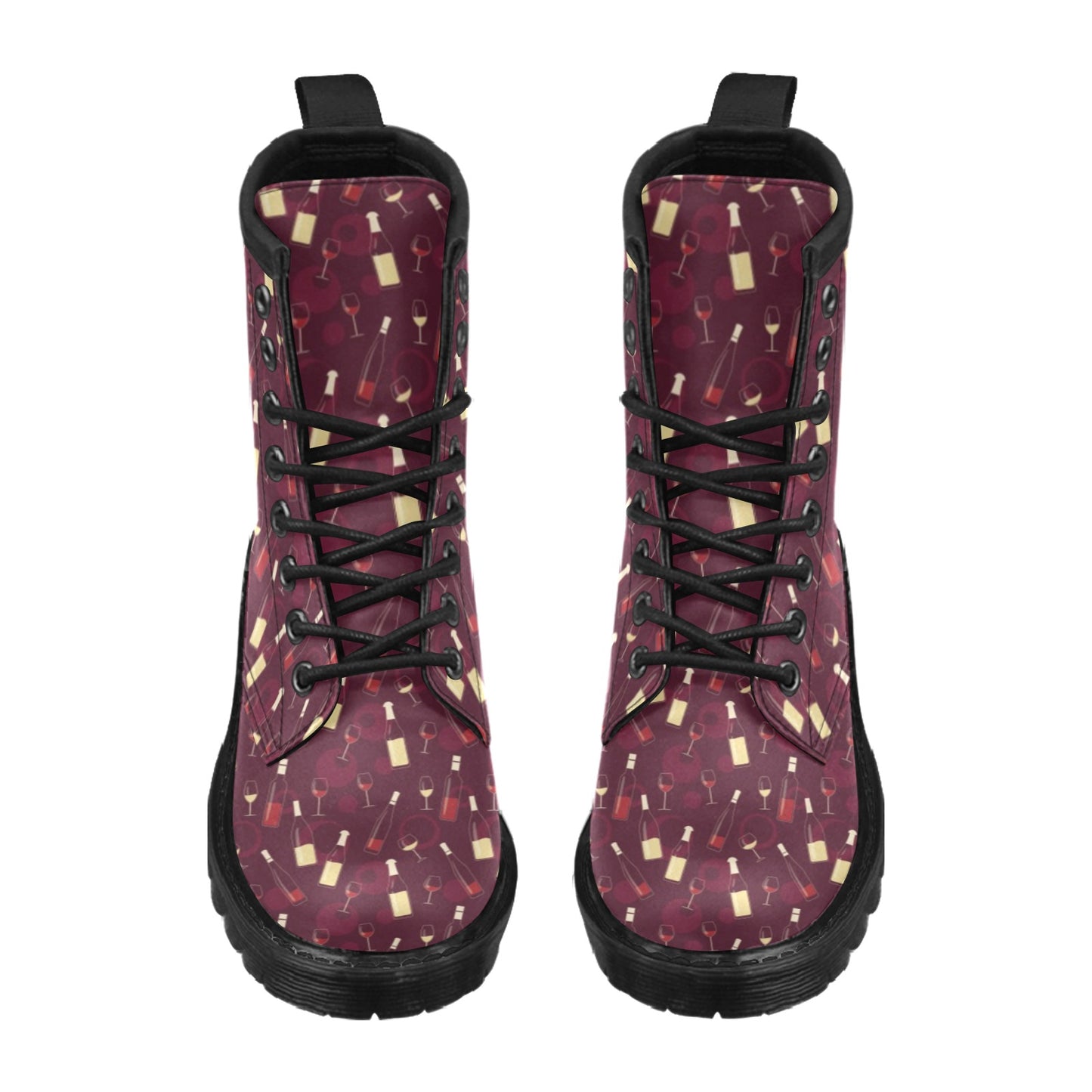 Wine Themed Pattern Print Women's Boots