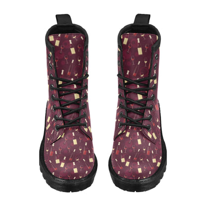 Wine Themed Pattern Print Women's Boots