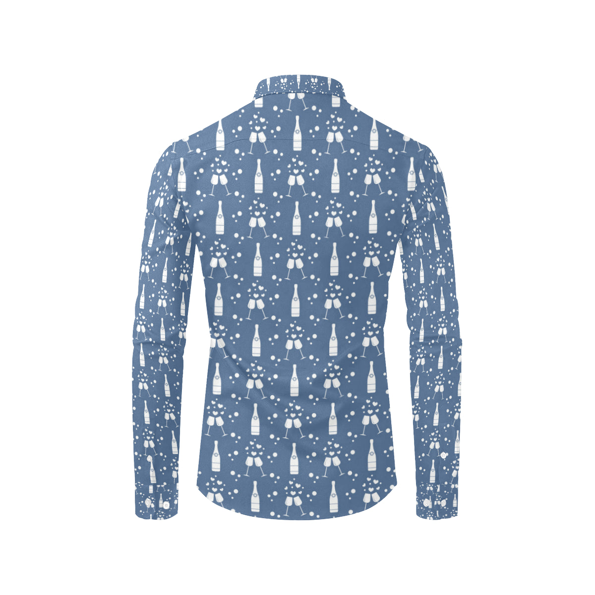 Champagne Pattern Print Design 05 Men's Long Sleeve Shirt