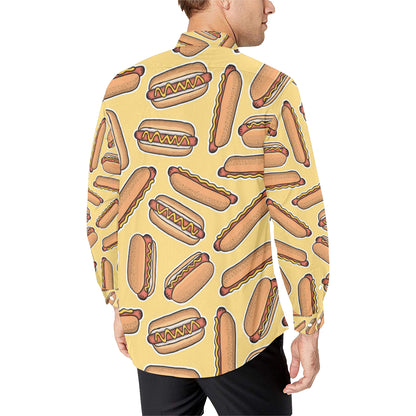 Hot Dog Pattern Print Design 01 Men's Long Sleeve Shirt