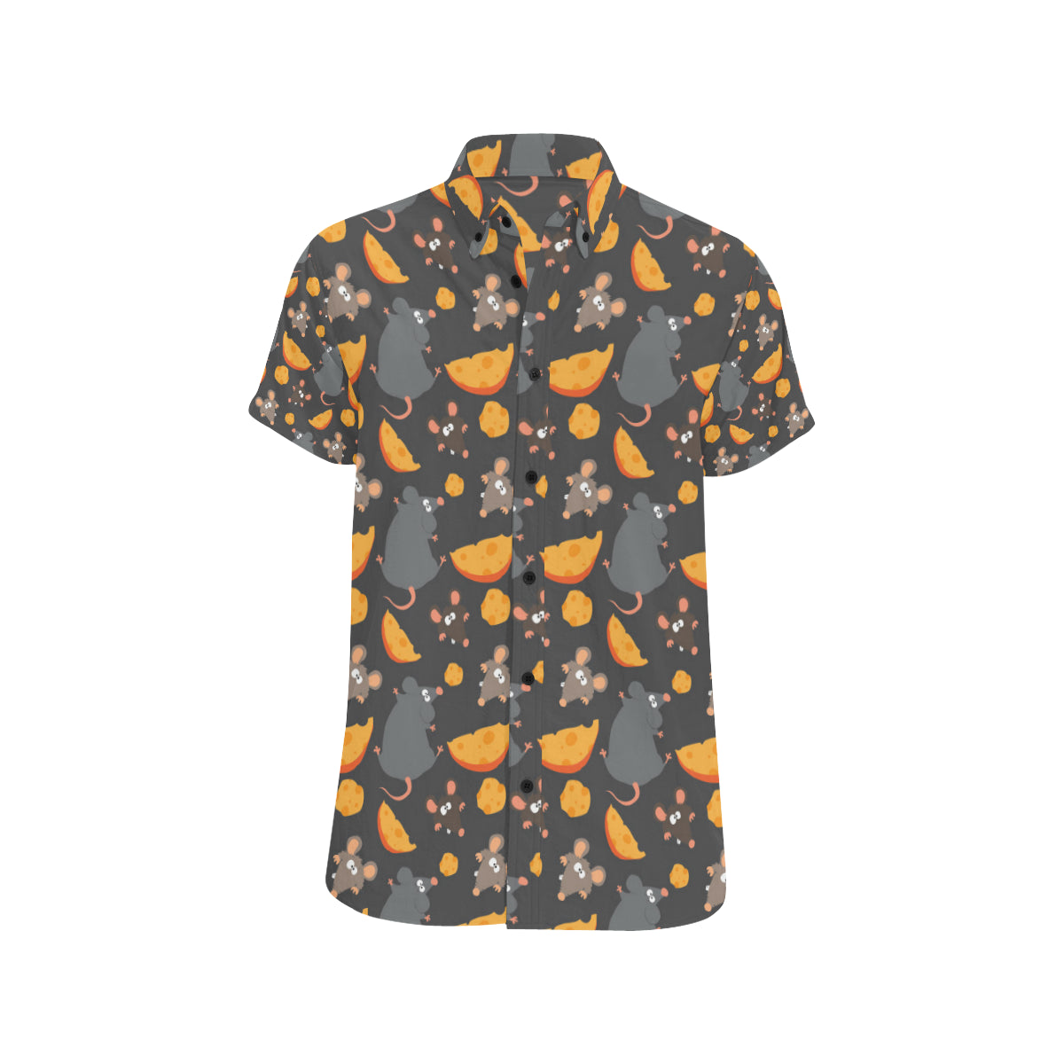 Rat Pattern Print Design 04 Men's Short Sleeve Button Up Shirt