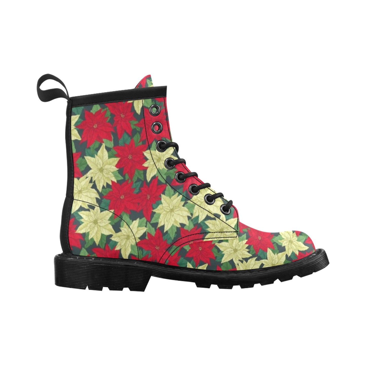 Poinsettia Pattern Print Design POT06 Women's Boots