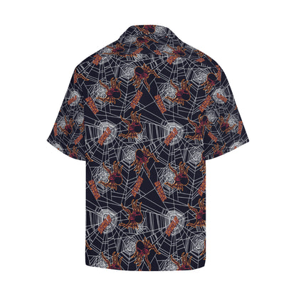 Tarantula Spiderwebs Pattern Print Design 01 Men's Hawaiian Shirt