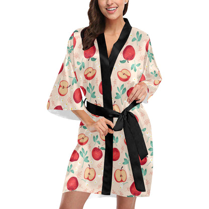Apple Pattern Print Design AP06 Women's Short Kimono
