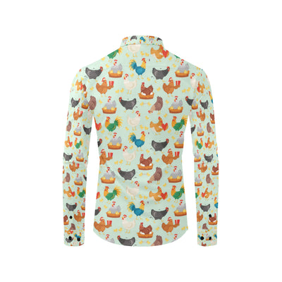Chicken Pattern Print Design 07 Men's Long Sleeve Shirt