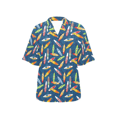 Surfboard Pattern Print Women's Hawaiian Shirt