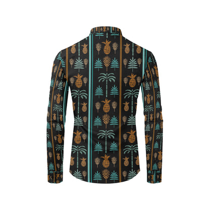 Hawaiian Themed Pattern Print Design H023 Men's Long Sleeve Shirt