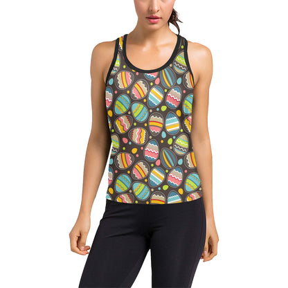 Easter Eggs Pattern Print Design RB03 Women's Racerback Tank Top