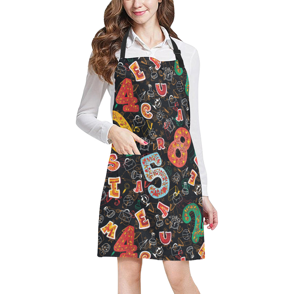 Number Pattern Print Design A03 Apron with Pocket