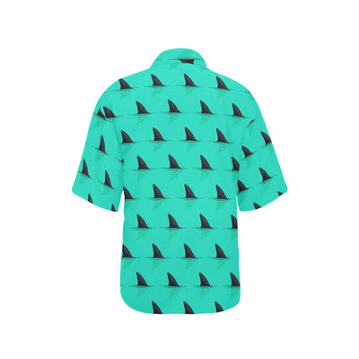 Shark Fin Pattern Women's Hawaiian Shirt