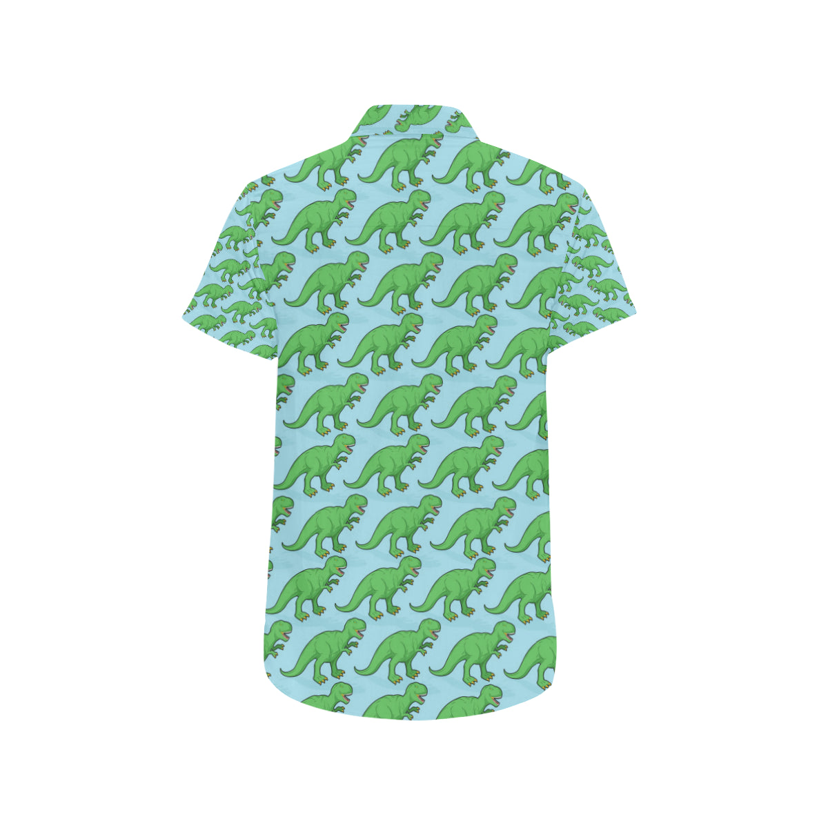 T Rex Pattern Print Design A01 Men's Short Sleeve Button Up Shirt