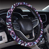 Peace Sign Feather Design Print Steering Wheel Cover with Elastic Edge