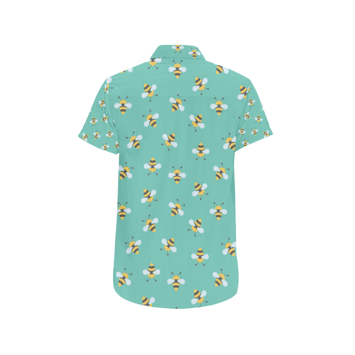 Bee Pattern Print Design 01 Men's Short Sleeve Button Up Shirt