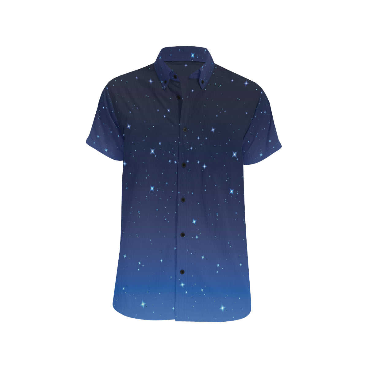 Night sky Pattern Print Design A01 Men's Short Sleeve Button Up Shirt