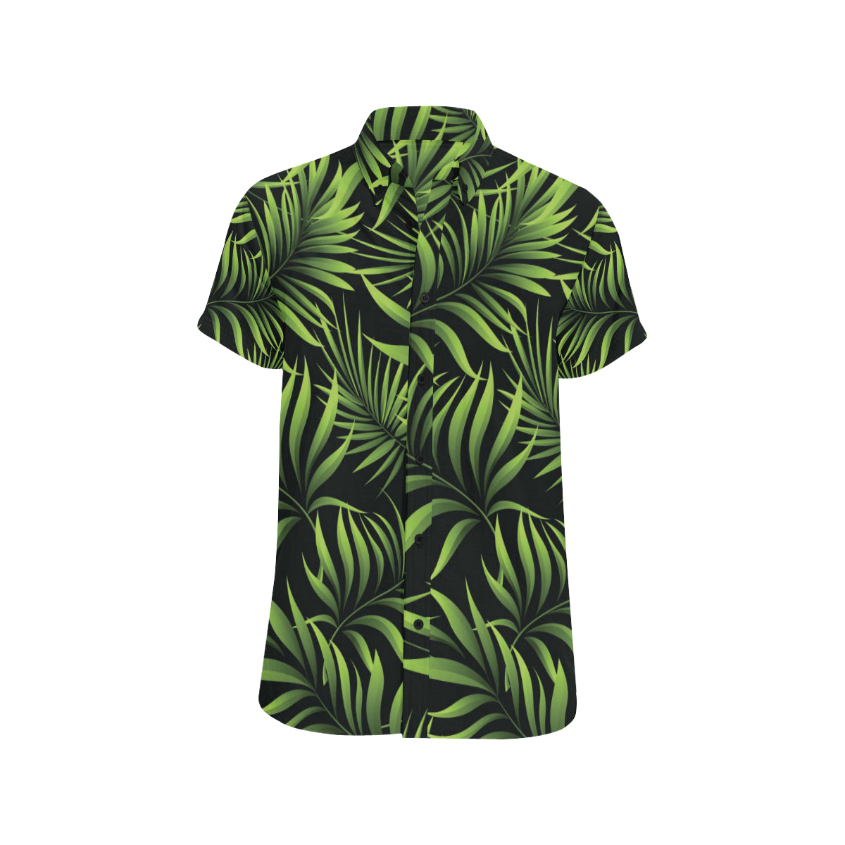 Palm Leaves Pattern Print Design PL07 Men's Short Sleeve Button Up Shirt