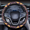 Aztec Pattern Print Design 09 Steering Wheel Cover with Elastic Edge