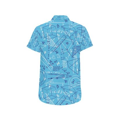 Math Pattern Print Design 02 Men's Short Sleeve Button Up Shirt