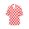 Checkered Red Pattern Print Design 04 Women's Hawaiian Shirt