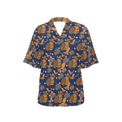 Cowboy Pattern Print Design 03 Women's Hawaiian Shirt