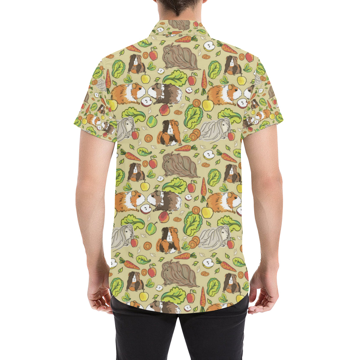 Guinea Pig Pattern Print Design 02 Men's Short Sleeve Button Up Shirt