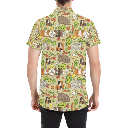 Guinea Pig Pattern Print Design 02 Men's Short Sleeve Button Up Shirt