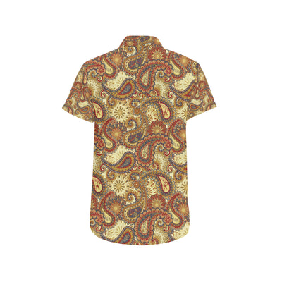 Boho Pattern Print Design 08 Men's Short Sleeve Button Up Shirt