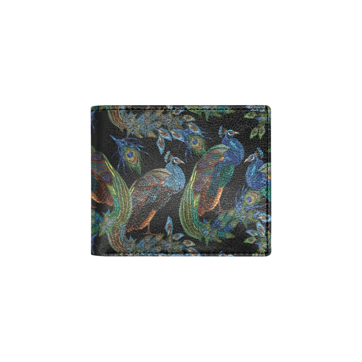 Peacock Pattern Print Design A04 Men's ID Card Wallet