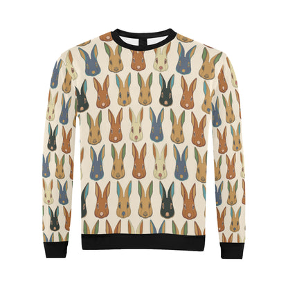 Rabbit Pattern Print Design RB04 Men Long Sleeve Sweatshirt