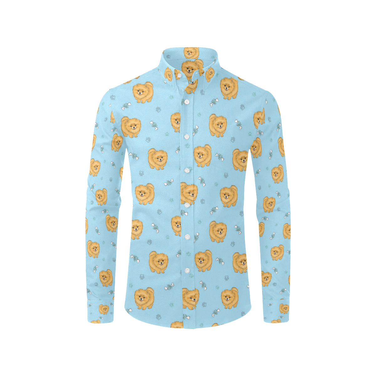 Pomeranians Pattern Print Design A03 Men's Long Sleeve Shirt