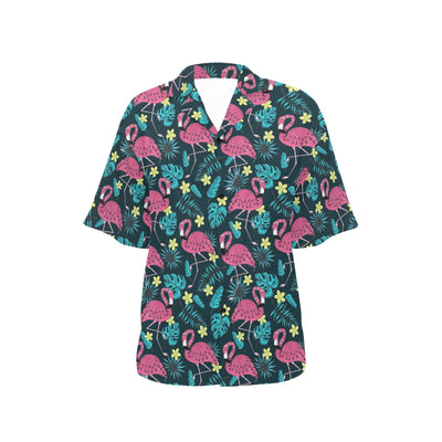 Flamingo Print Pattern Women's Hawaiian Shirt