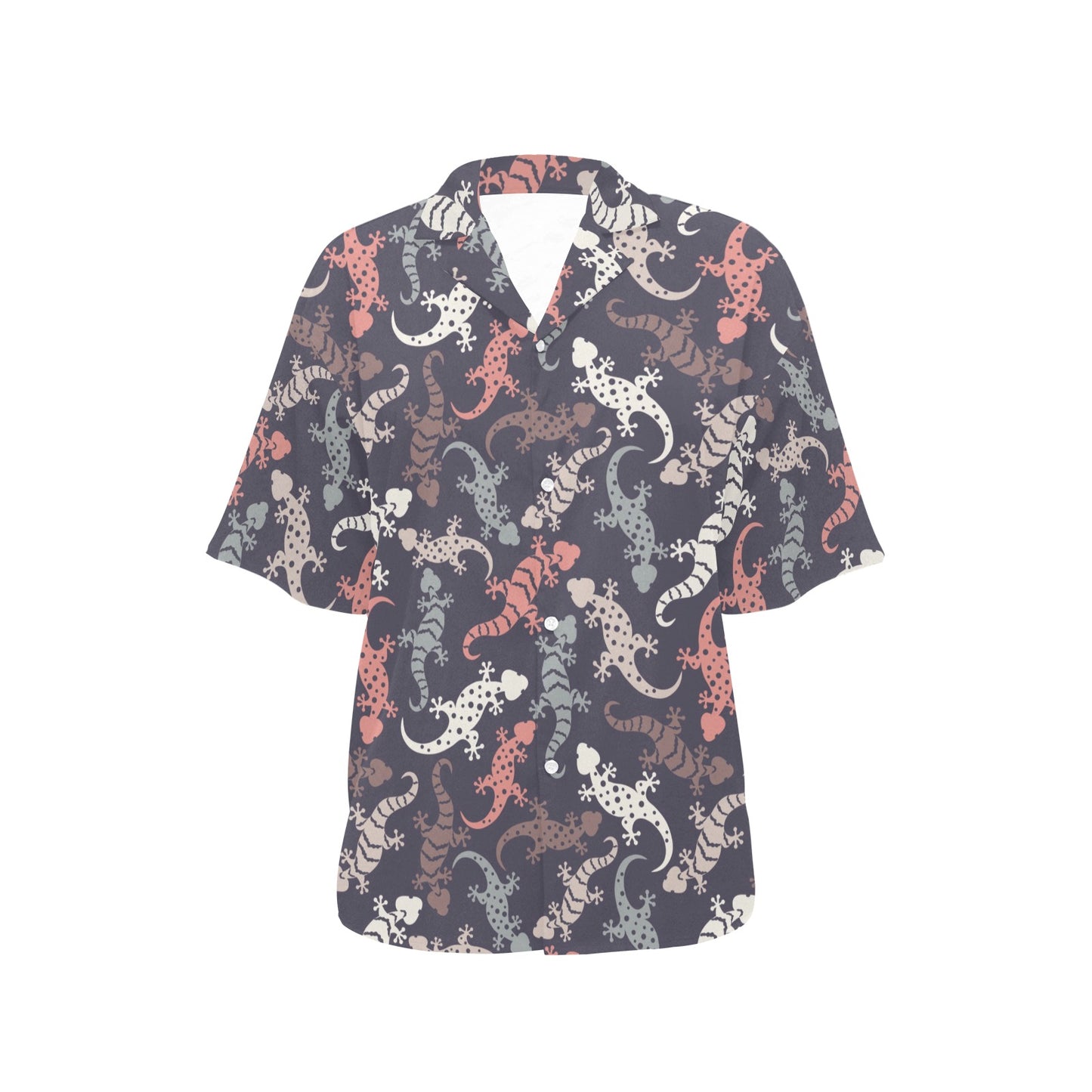 Gecko Pattern Print Design 02 Women's Hawaiian Shirt