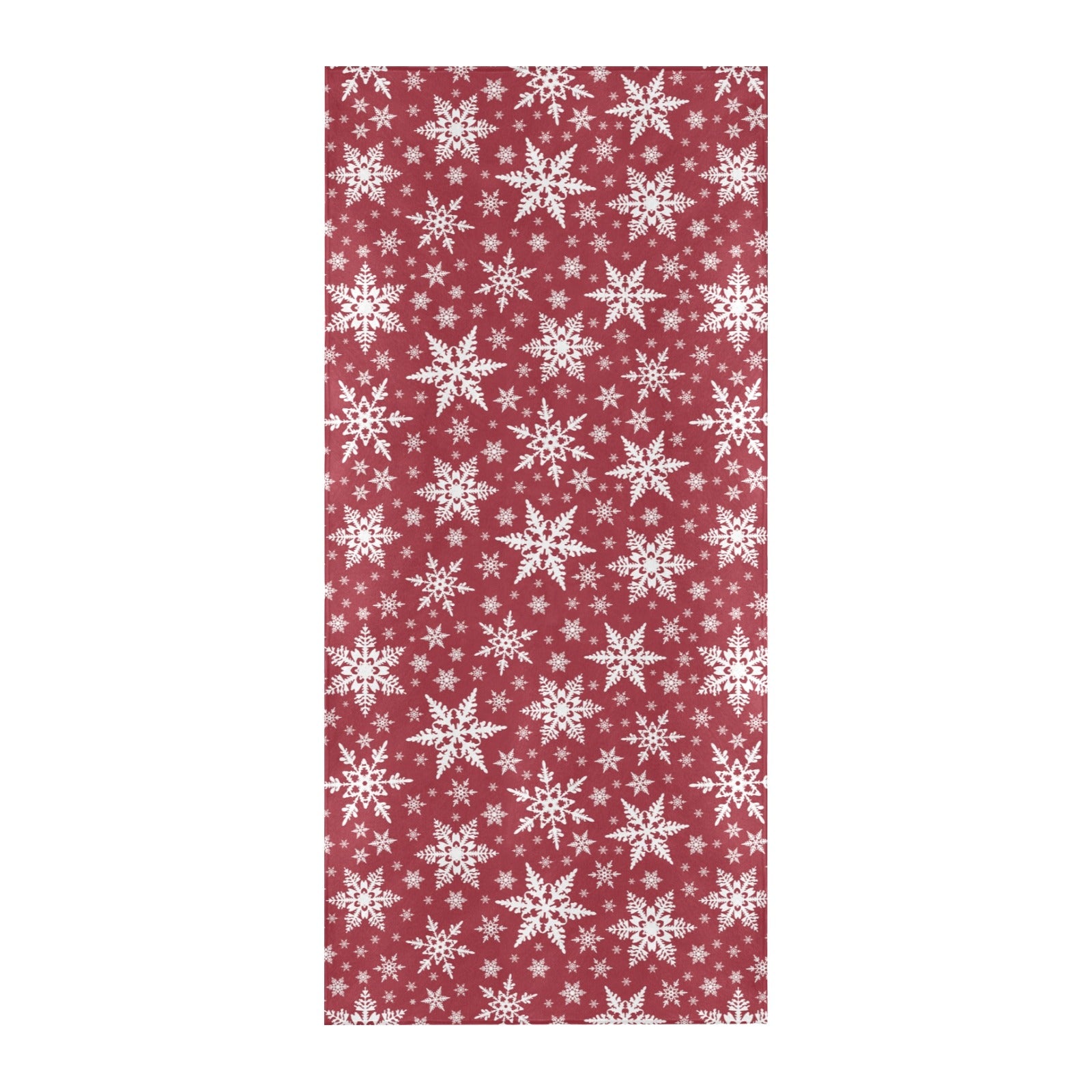 Snowflake Red Print Design LKS302 Beach Towel 32" x 71"