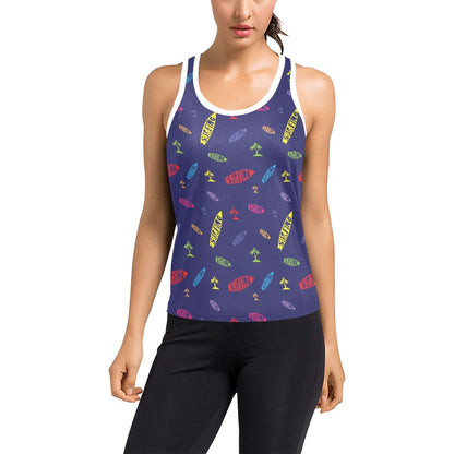 Surfboard Print Design LKS305 Women's Racerback Tank Top