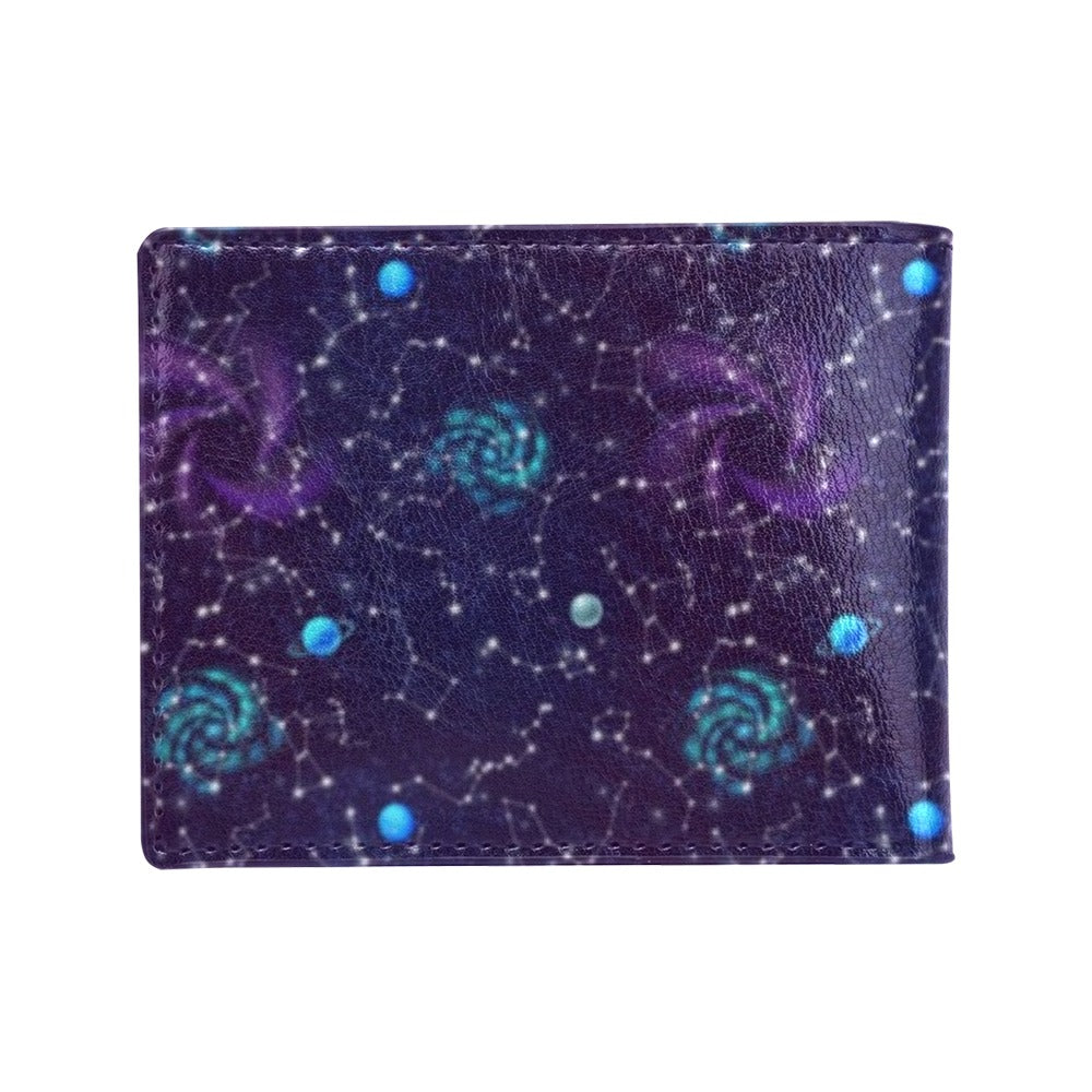 Zodiac Galaxy Design Print Men's ID Card Wallet