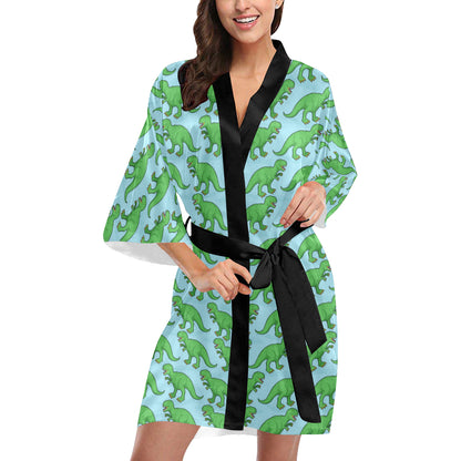 T Rex Pattern Print Design A01 Women's Short Kimono