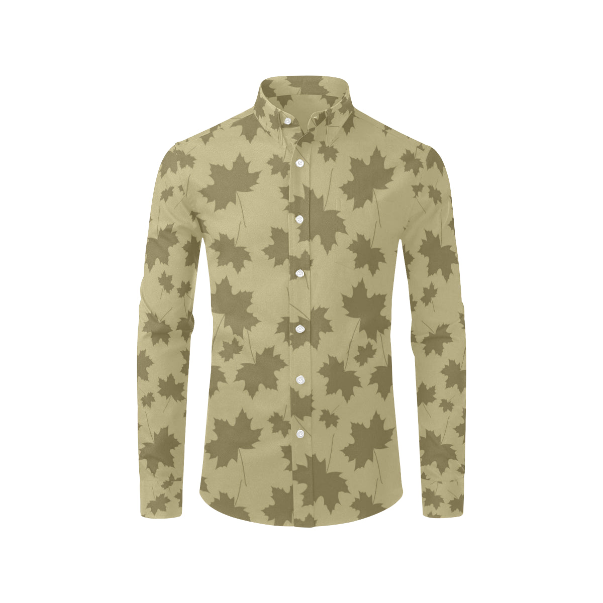 Maple Leaf Pattern Print Design 01 Men's Long Sleeve Shirt