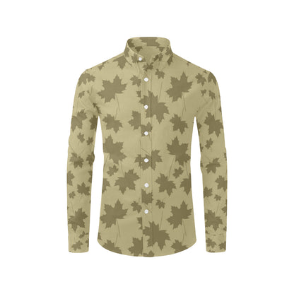 Maple Leaf Pattern Print Design 01 Men's Long Sleeve Shirt