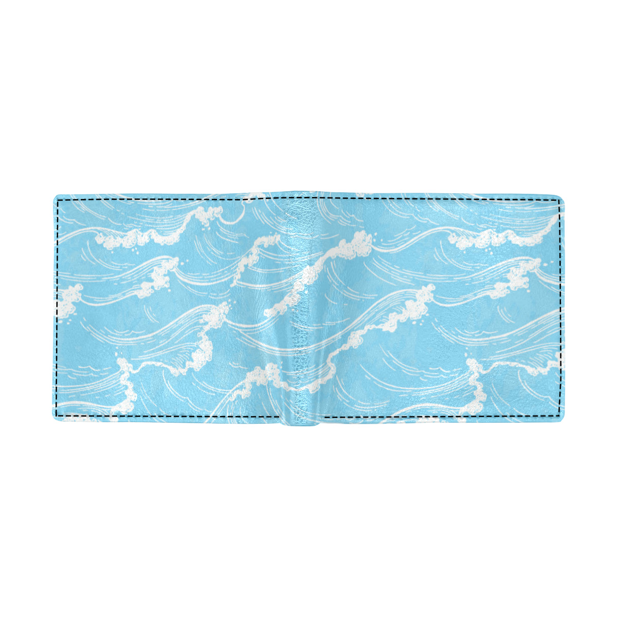 Ocean Wave Pattern Print Design A01 Men's ID Card Wallet