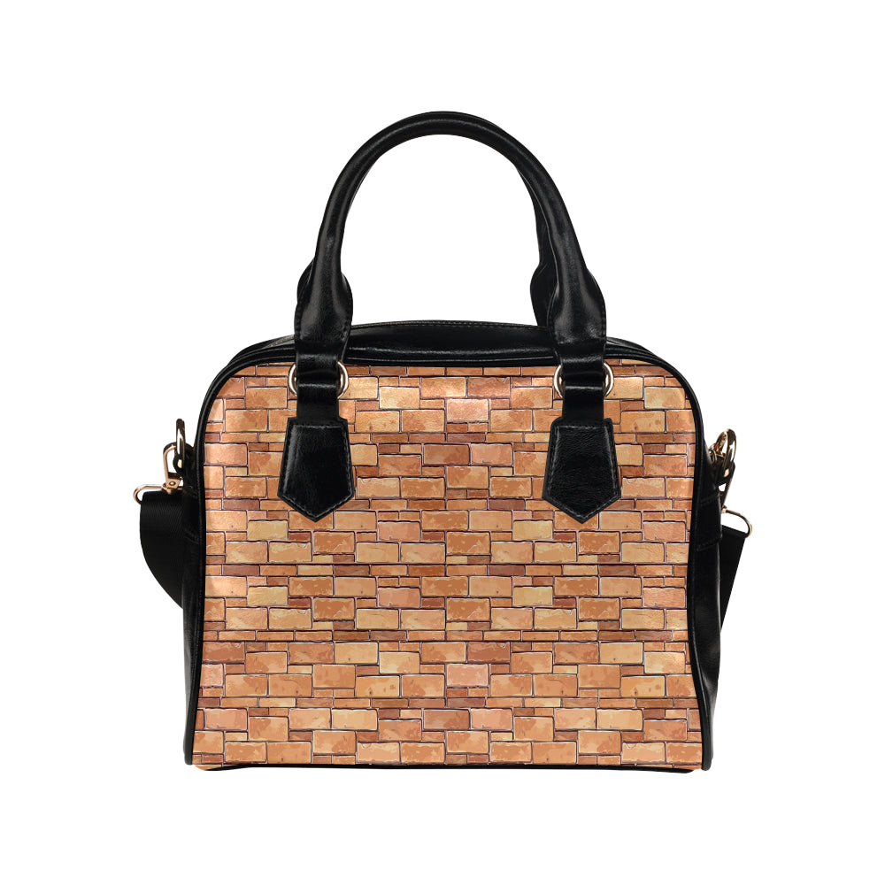 Brick Pattern Print Design 01 Shoulder Handbag